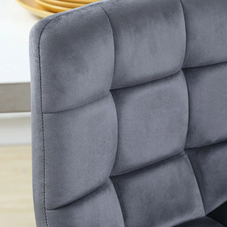 HOMCOM Barhocker-Set, Polyester, Stahl, Grau, 42L x 55B x 103H cm – Bild 8