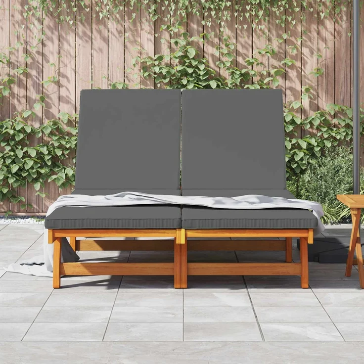 vidaXL Sonnenliege Braun 125 x 200 x 84 cm Massivholz Akazie 3325189 – Bild 3