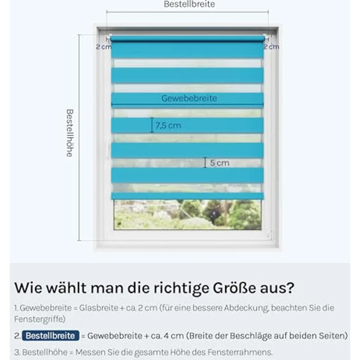 Doppelrollo, Woltu, Lichtschutz, ohne Bohren, freihängend, Klemmfix, Lichtschutz – Bild 7