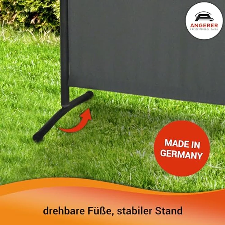 Angerer Stellwand - Raumteiler & Raumtrenner Sichtschutz - einfache Montage ohne Bohren - Outdoor Paravent für Windschutz & Schatten auf Balkon (klein (82x178 cm), Gelb) – Bild 7