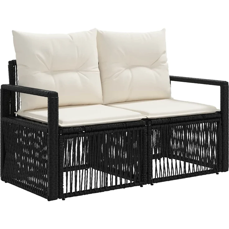 vidaXL Gartensofa-set 12 stk. Schwarz und Cremeweiß 100 x 55 x 73 cm 3437161 – Bild 5