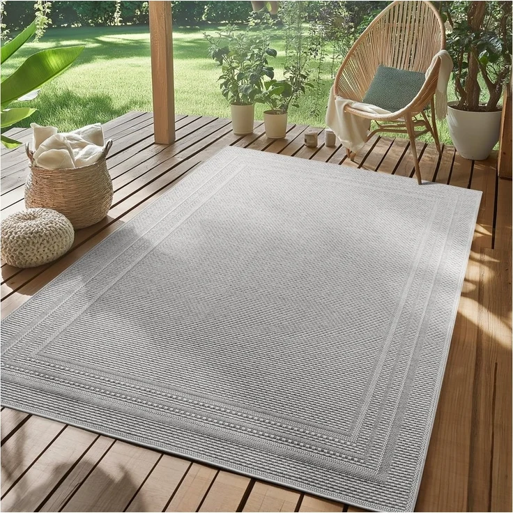 SIMPEX24 Outdoorteppich Boho Design, Läufer, Höhe: 5 mm, Outdoor Teppich Wetterfest Modern Design Wohnzimmer Küchen Terrasse – Bild 5