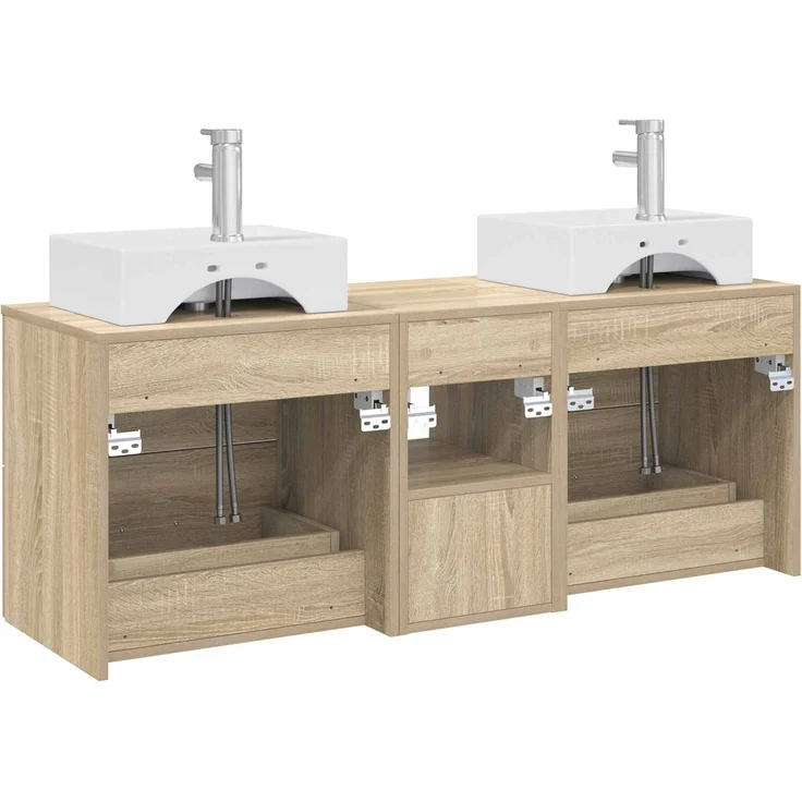 vidaXL Badezimmerschrank-Set 3 stk. Sonoma-Eiche 129 x 41 x 79,5 cm 3405837 – Bild 8