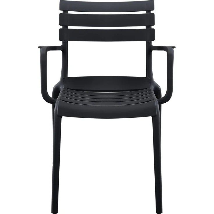 CLP Gartenstuhl Joliya stapelbar mit Armlehnen wetterfest UV-beständig bis 150 kg,schwarz – Bild 4