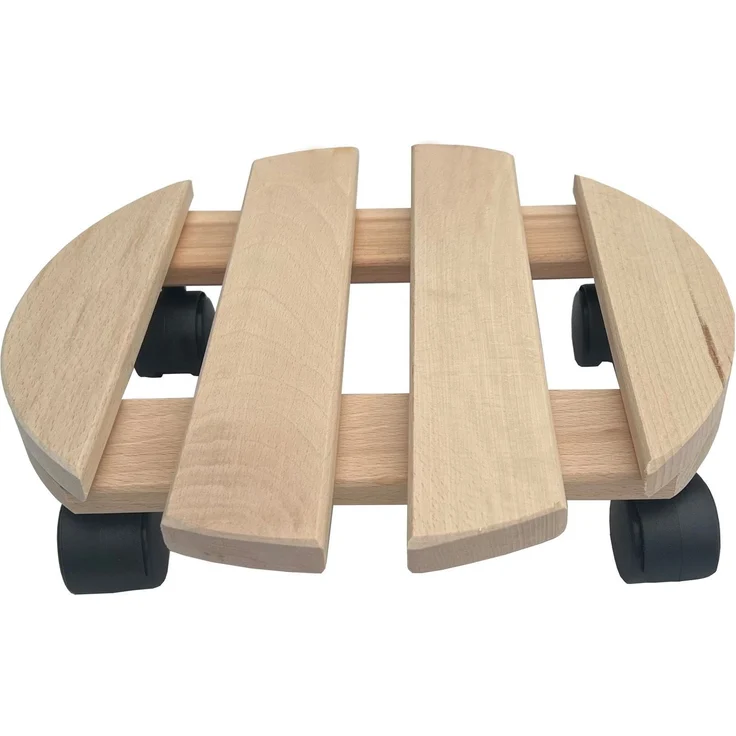 4x Rolluntersetzer rund Pflanzenroller 30x30 cm - max. 120 kg Traglast - aus Buchenholz - Stabil & robust - Für Pflanztöpfe, Möbel & schwere Gegenstände – Bild 5