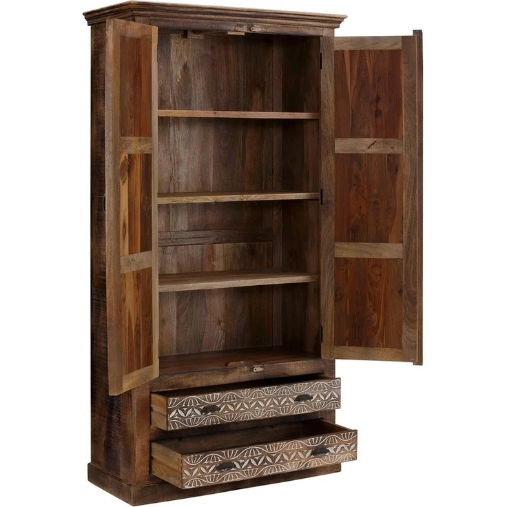 Home affaire Kleiderschrank Maneesh aus massivem Mangoholz und vielen Stauraummöglichkeiten, Höhe 190 cm – Bild 3