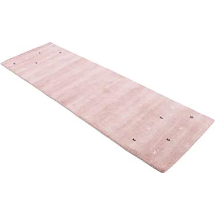 carpetfine 'Gabbeh Uni' Wollteppich, reine Wolle, Rosa, 60x180 cm – Bild 4