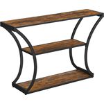 VASAGLE Konsolentisch, Flurtisch, geschwungene Beine, verlängerte Tischplatte, für Wohnzimmer, Flur, Schlafzimmer, vintagebraun-schwarz LNT089B01