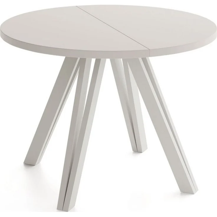 WFL GROUP Esstisch Ravano ausziehbar rund modern mit Holzbeinen in Kaschmir (MADE IN EU, drei Größen – 100 cm, ausziehbar auf 140/180 cm), platzsparender Tisch für kleine Küche, Esszimmer oder Wohnzimmer – Bild 4