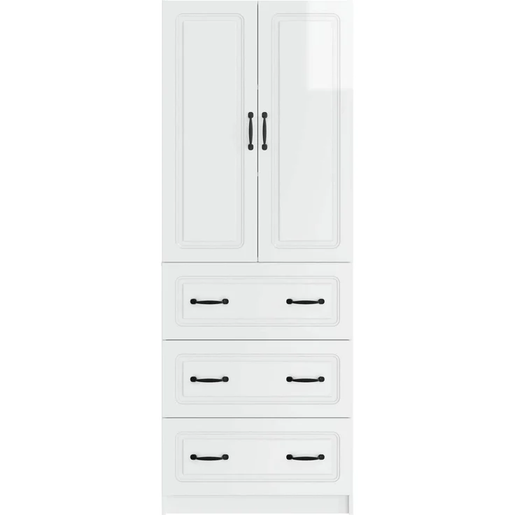 vidaXL Schrankset 2 pcs Hochglanz Weiß 66 x 34,5 x 87 cm Holzwerkstoff 3416965 – Bild 4