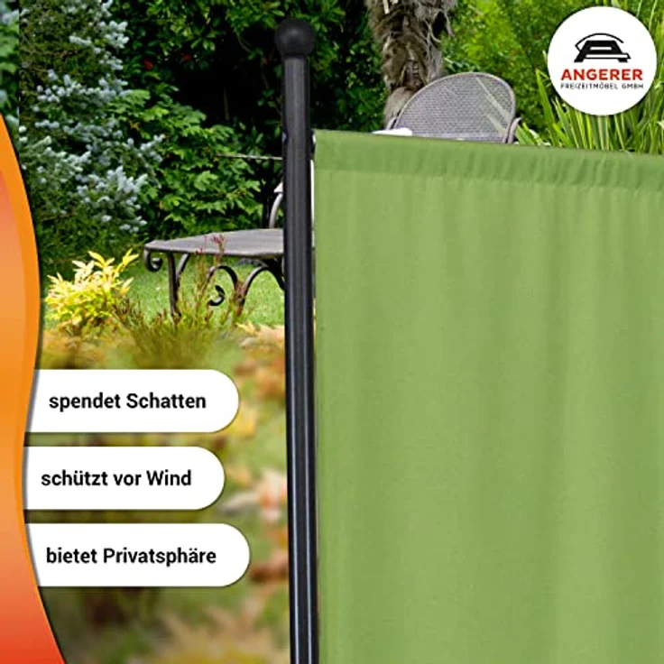 Angerer Freizeitmöbel GmbH Stellwand - Raumteiler & Raumtrenner Sichtschutz - Outdoor Paravent für Windschutz & Schatten auf Balkon (178x178 cm, hellgrün) – Bild 4