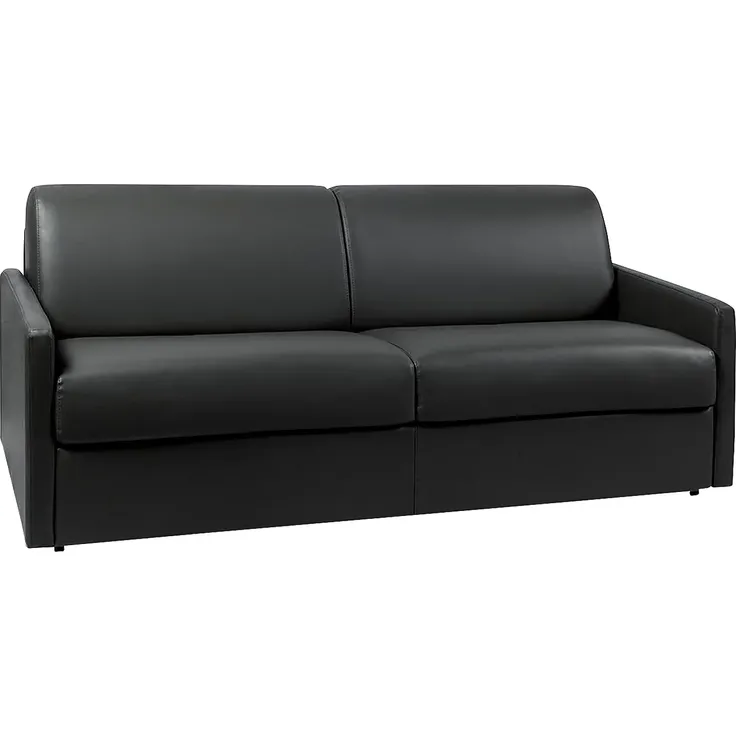 Vente-unique - CALIFE Sofa Kunstleder Schwarz - B 223 cm94 cm x H 85 cm x L 190 cm