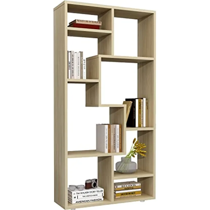 MID.YOU Mid.you Regal, Honigeiche, Holzwerkstoff, stehend, 58x116x20 cm für Wohnzimmer und Bücherregale