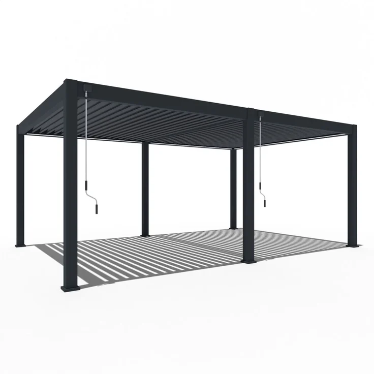 Weide Deluxe Plus | Pergola Voll Aluminium freistehend | 4 x 6 M | Lamellendach anthrazit – Bild 1