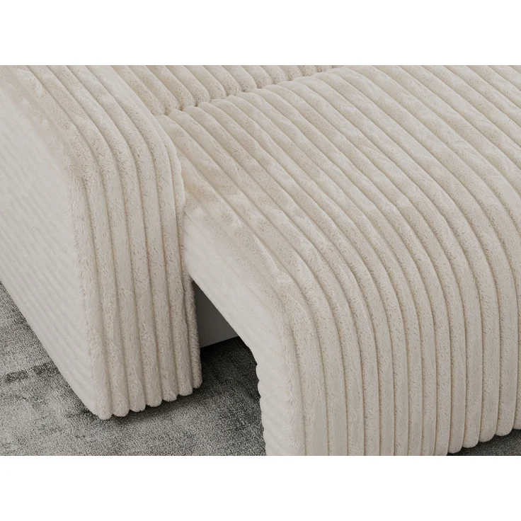 Ecksofa L-form, mit Schlaffunktion und Bettkasten - ARGOS, Beige, Cord – Bild 3