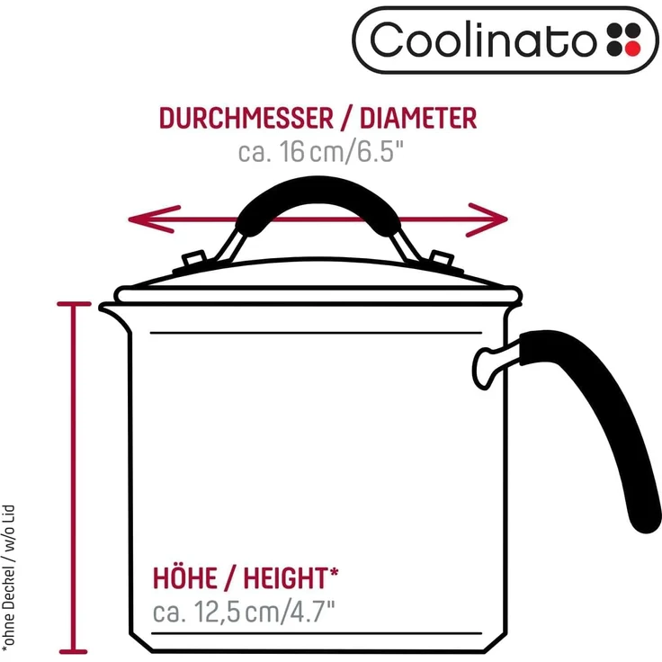 Coolinato Milchtopf Coolinato Universaltopf 16cm 2,4l aus Edelstahl - unbeschichtet – Bild 7