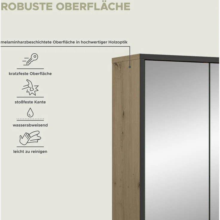 Bagno Spiegelschrank in Artisan Oak Nachbildung – Bild 8