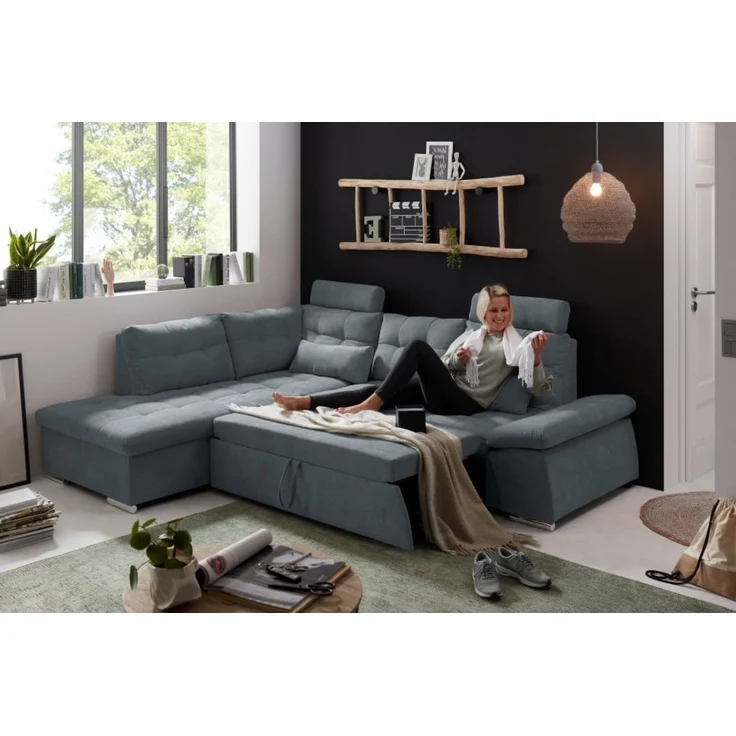 Entdecken Sie zeitlose Eleganz: Das Nalo Schlafsofa von ED Exciting Design mit verstellbaren Armlehnen und Bettkasten – Bild 2