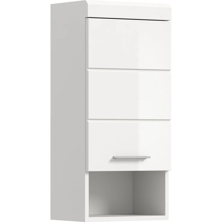 Xonox Scout Hängeschrank (B/H/T: 37x79x24 cm) in weiß Nachbildung und weiß Hochglanz tiefzieh – Bild 1