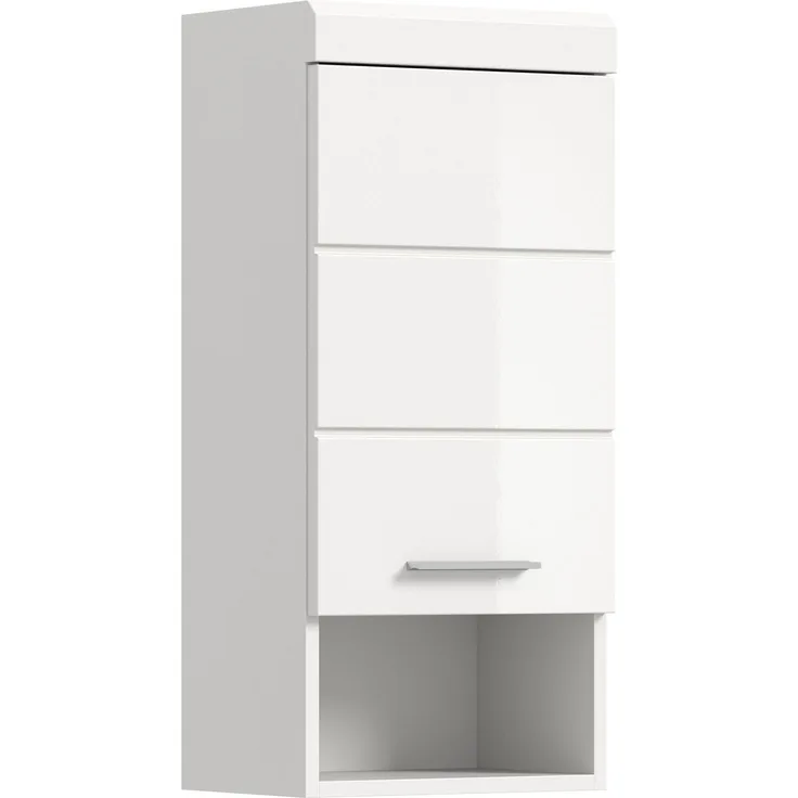 Xonox Scout Hängeschrank (B/H/T: 37x79x24 cm) in weiß Nachbildung und weiß Hochglanz tiefzieh