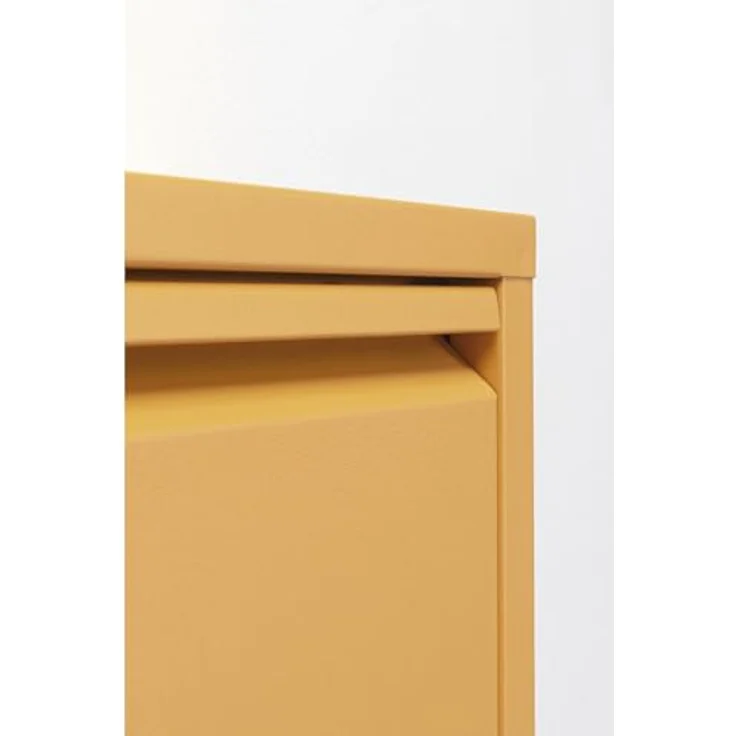 Kare Design Schuhschrank Caruso, Gelb, Stahl, mit 3 Klappen, Schuhablage für 6 Paar Schuhe, schmal, platzsparend, hoch, Schuhregal, Eingangsbereich, 103 x 50 x 15 cm (H/B/T) – Bild 4