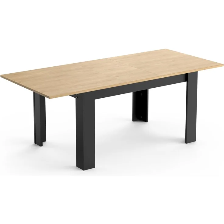 Calicosy 'CRAFT' Ausziehbarer Tisch 160 / 200 cm - Eiche Dekor und Schwarz - Helles Holz – Bild 3