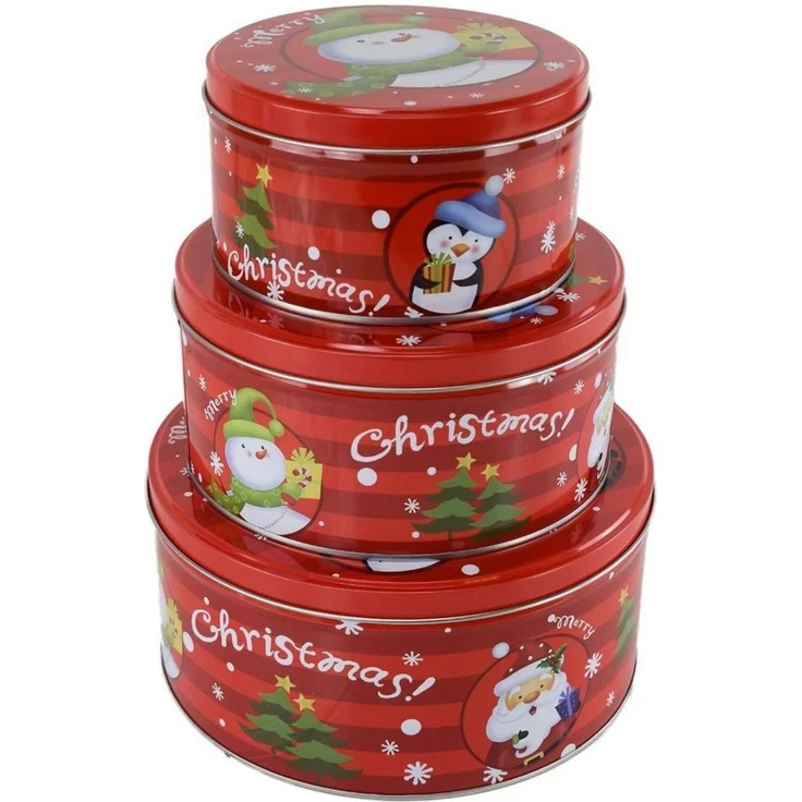 Jean Products Vorratsdose Metall Keksdosen mit Weihnachtsmotiv im Set mit 3 verschiedenen Größen, Metall, festlich gestaltet – Bild 2