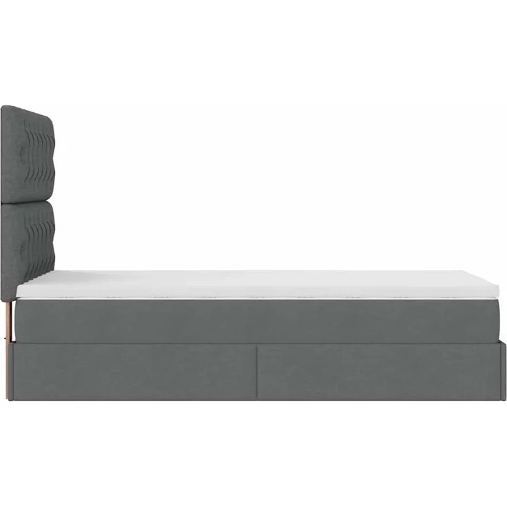vidaXL Ottomane Bett mit Matratze & LEDs Dunkelgrau 90x200 cm Stoff 3314059 – Bild 10