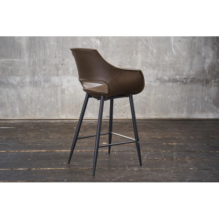 KAWOLA Thekenhocker ZAJA Barstuhl Sitzhöhe 65 cm Kunstleder dunkelbraun 103 x 59 x 57 cm – Bild 5