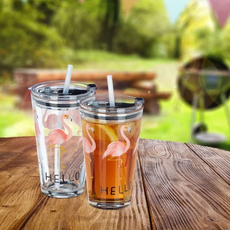 4er Set Glasbecher Flamingo – Bild 2