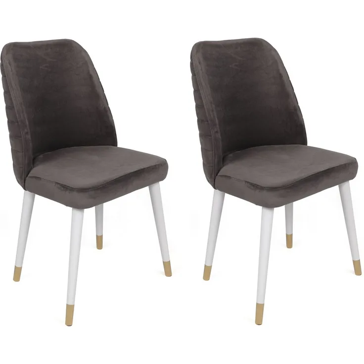 Skye Decor 'Hugo-401 V2' Stuhlset (2-teilig), Anthrazit / Weiß, 50 x 90 x 49 cm