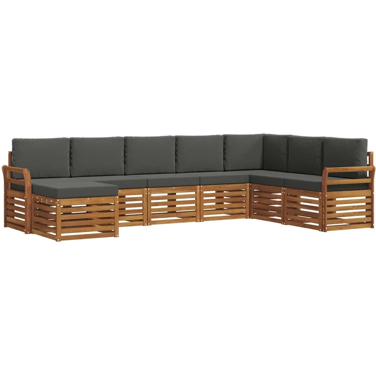 vidaXL Outdoor-Sofagarnitur 8 stk. 8-Sitzer Natur und Anthrazit 3375292 – Bild 2