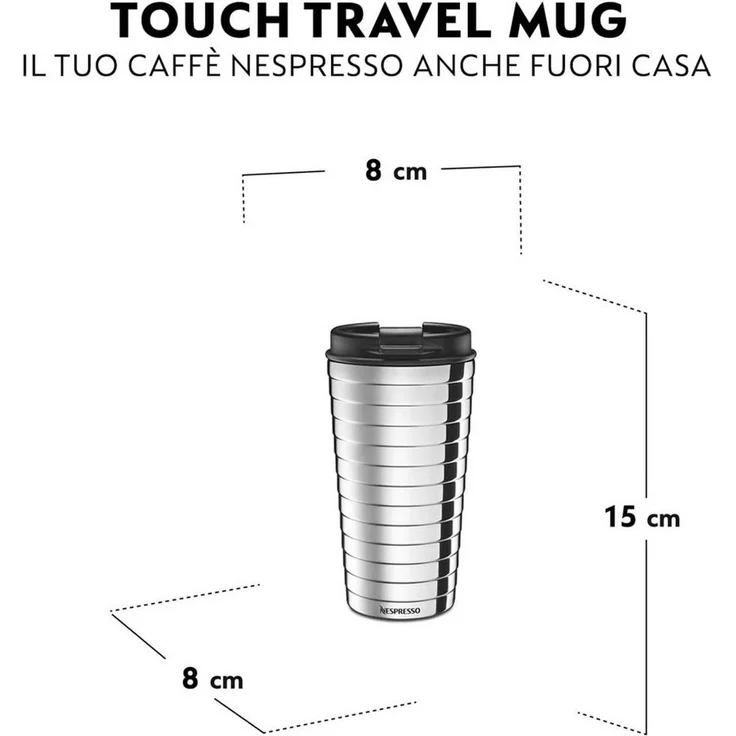 NESPRESSO Thermobecher TOUCH Travel Mug 345ml, Edelstahl Auslaufsicher – Bild 3