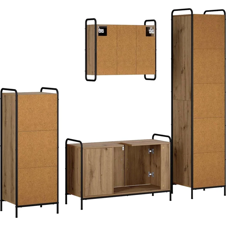 vidaXL Badezimmerschrank-Set 4 stk. Artisan-Eiche 40 x 36 x 181 cm 3444626 – Bild 8