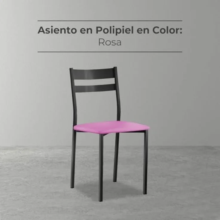 ASTIMESA Küchenstuhl aus Metall mit offener Rückenlehne, Rosa, 59 x 45 x 40 cm – Bild 6