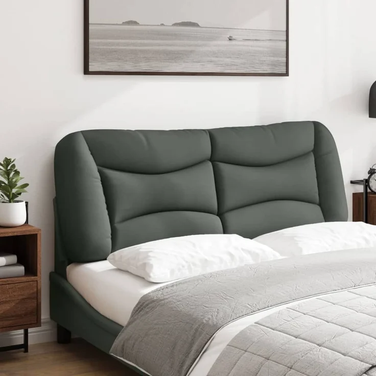 vidaXL Kopfteil-Kissen Dunkelgrau 120 cm Stoff 374562 – Bild 3