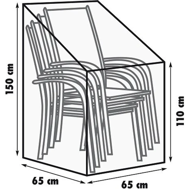 TrendLine Schutzhülle Basic Stapelstühle 65x65x110/150 cm Abdeckung Gartenmöbel – Bild 2