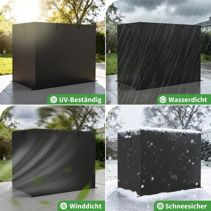 M MCombo Hollywoodschaukel Abdeckung 2-3 Sitzer, Abdeckplane Wasserdicht & UV-Beständig für Gartenschaukel 8003 8007, Reißfeste Schutzhülle 4001 (Oxford, Schwarz) – Bild 4