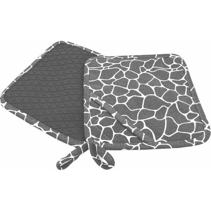 Camolo Topflappen 2er Set Ofenhandschuhe Silikon & Baumwolle hitzebeständig 18 x 18 cm, (2-tlg), Rutschfest, mit Aufhängeösen, strapazierfähig – Bild 3