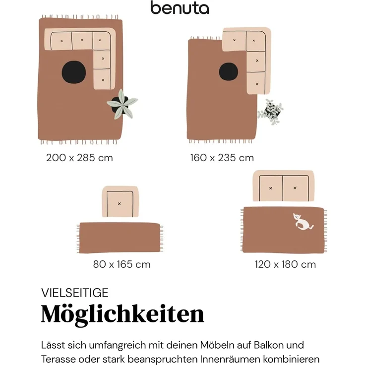 benuta Outdoorteppich Artis, rechteckig, Höhe: 5 mm, In- & Outdoorteppich, Pflegeleicht für Garten, Terrasse, Balkon, Küche – Bild 6