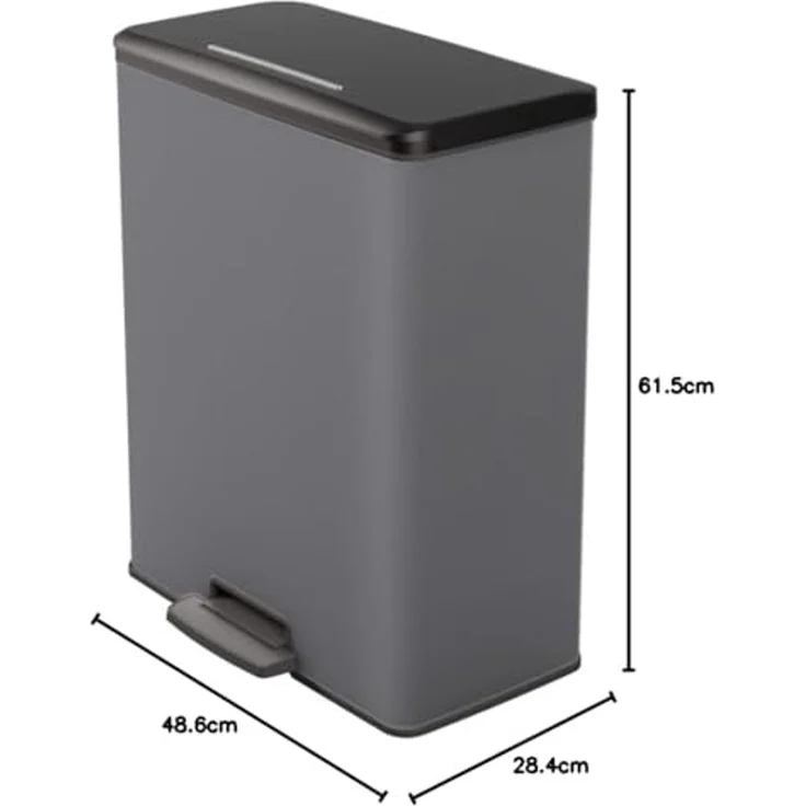 Curver Tretmülleimer Deco Rechteckig 65L Grau – Bild 6