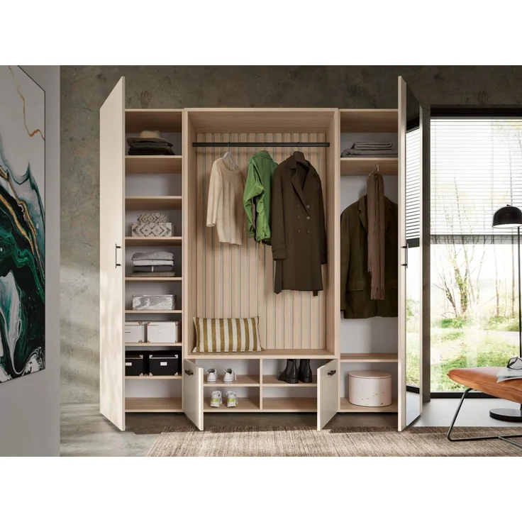 moebel-dich-auf Kompaktgarderobe MODENA (Set, 3-tlg, Sitzbank mit Paneel und 2 Garderobenschränken) 210 cm breit – Bild 4