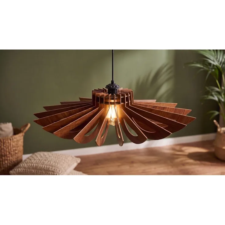 KAWOLA Hängelampe CERVINO Holz walnuss 50 x 68 x 68 cm