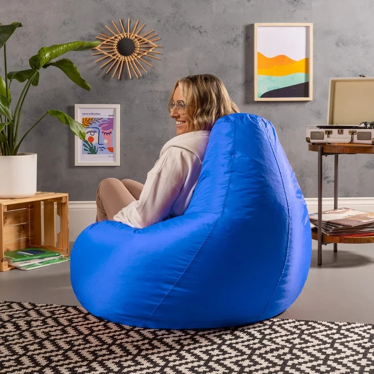 Bean Bag Bazaar Gaming Sitzsack „Recliner“, Gamer Sitzsack für Erwachsene und Kinder, Indoor Outdoor Sitzsack Sessel Gaming mit Füllung (Sitzsack, Blau) – Bild 3
