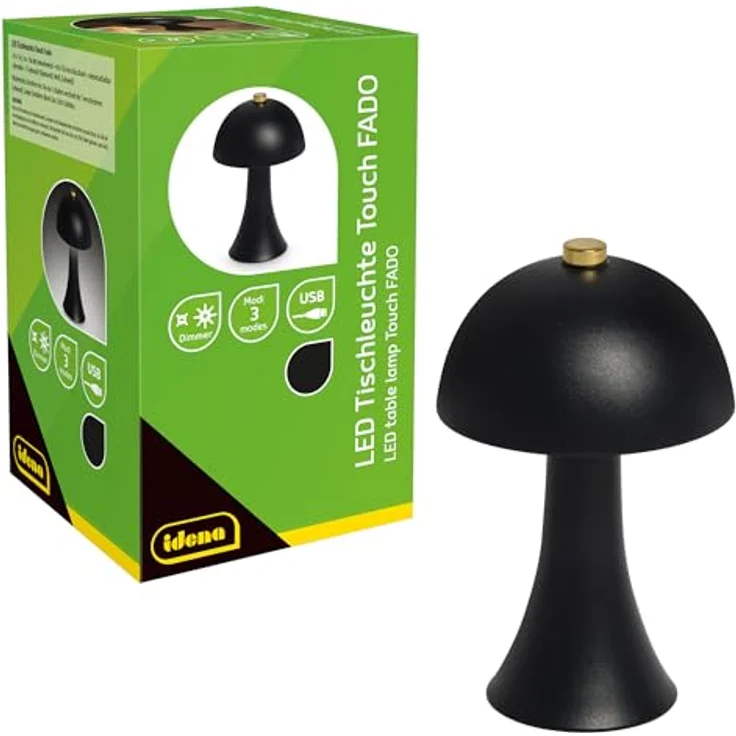 Idena Fado Touch, LED Tischlampe schwarz, dimmbar mit individuellen Lichtfarben – Bild 3