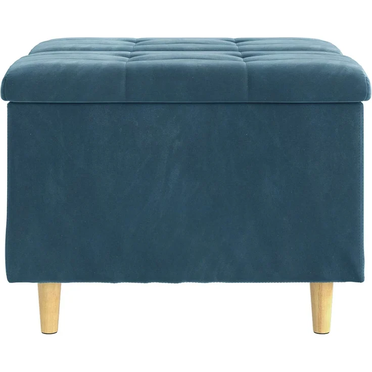 vidaXL Ottoman mit Stauraum Blau 60 x 60 x 45 cm Samt 876824 – Bild 6