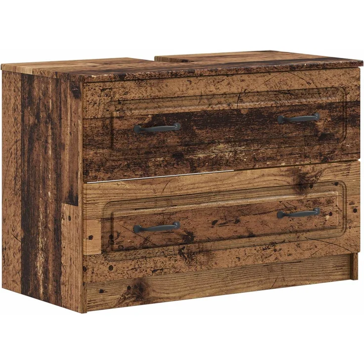 vidaXL 2-teiliges Badezimmer Schrank Set UTRECHT Altholz Holzwerkstoff 3417574 – Bild 2