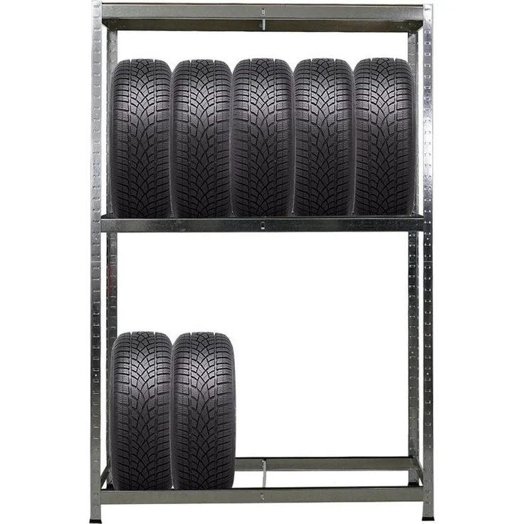 PROREGAL® Schwerlastregal Reifenregal RAGNAR 180x120x40cm 8 Reifen auf 2 Ebenen + Ablage – Bild 3