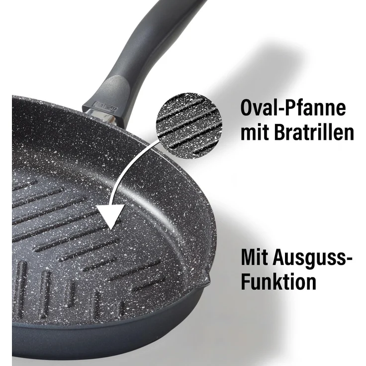 STONELINE Fischpfanne XXL, Aluminiumguss, auch ideal für Schnitzel, Induktion – Bild 4