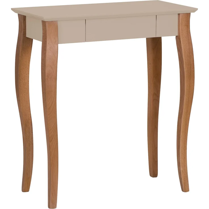 Ragaba Schreibtisch mit Schublade, MDF & Massives Buchenholz, 65x40 cm, Braun Beige